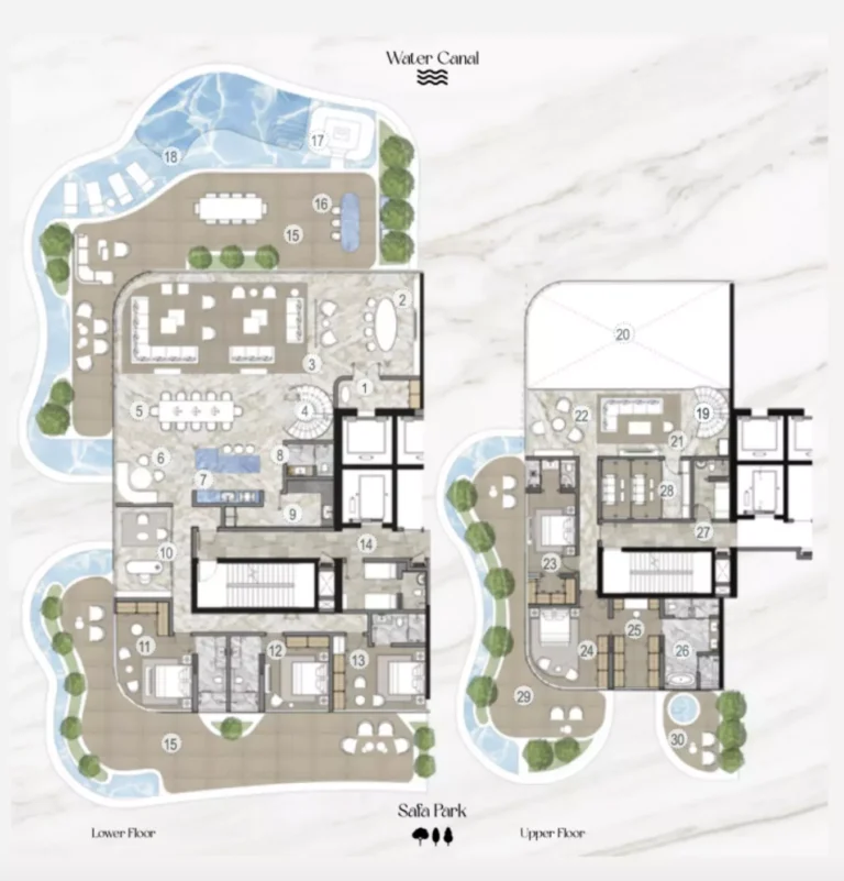 Casa Canal floor plan 5-спальн. · 7943 sqft