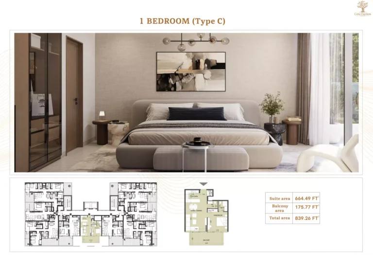Celia Gardens floor plan 1-спальн. · 839 sqft