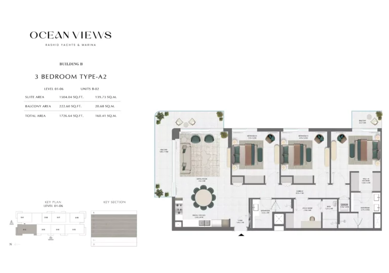 Ocean Views floor plan 3 BR · 1726 sqft