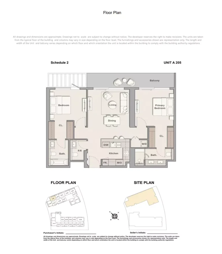 The Hillgate floor plan 2-спальн. · 1197 sqft