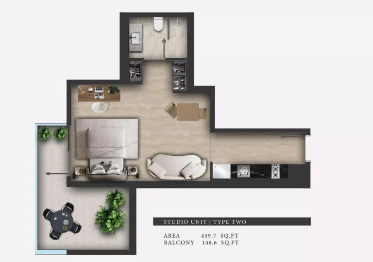 311 Boulevard floor plan Studio · 459 sqft