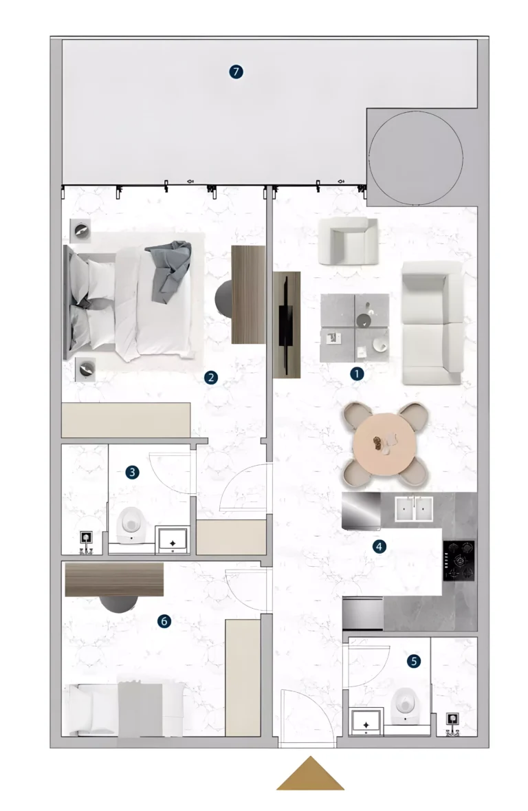 Franck Muller Yachting by London Gate floor plan 1-спальн. · 911 sqft