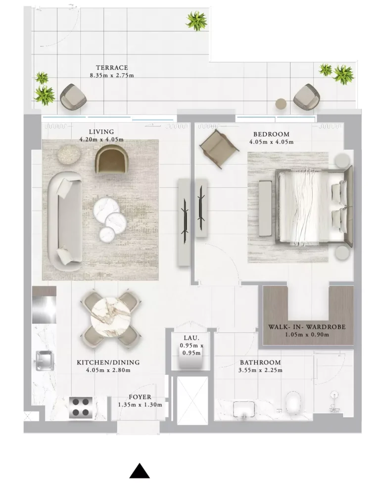 Ocean Star floor plan 1-спальн. · 934 sqft
