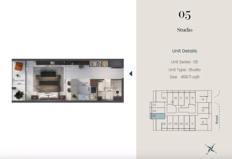 Oasis Lofts floor plan Студия · 408 sqft