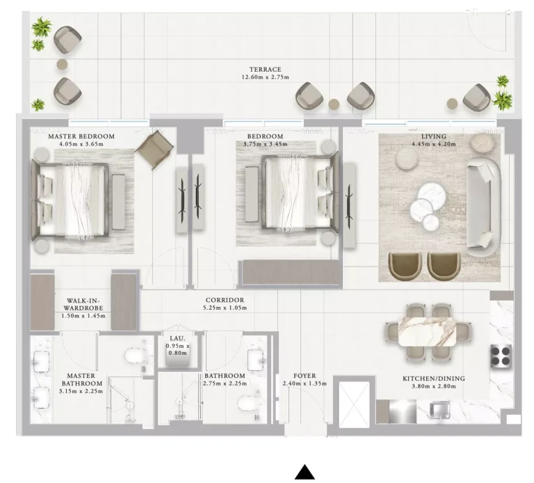 Ocean Star floor plan 2-спальн. · 1470 sqft