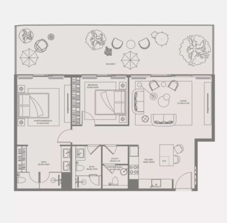 Bond Enclave floor plan 2 BR · 1044 sqft