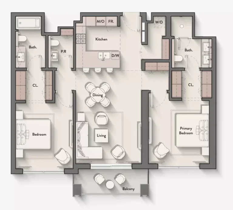 Hillmont Residences floor plan 2 BR · 1225 sqft