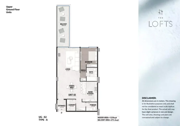 The Lofts floor plan 1-спальн. · 1239 sqft