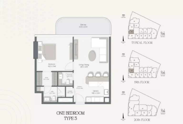 The Caden by Prescott floor plan 1 BR · 846 sqft