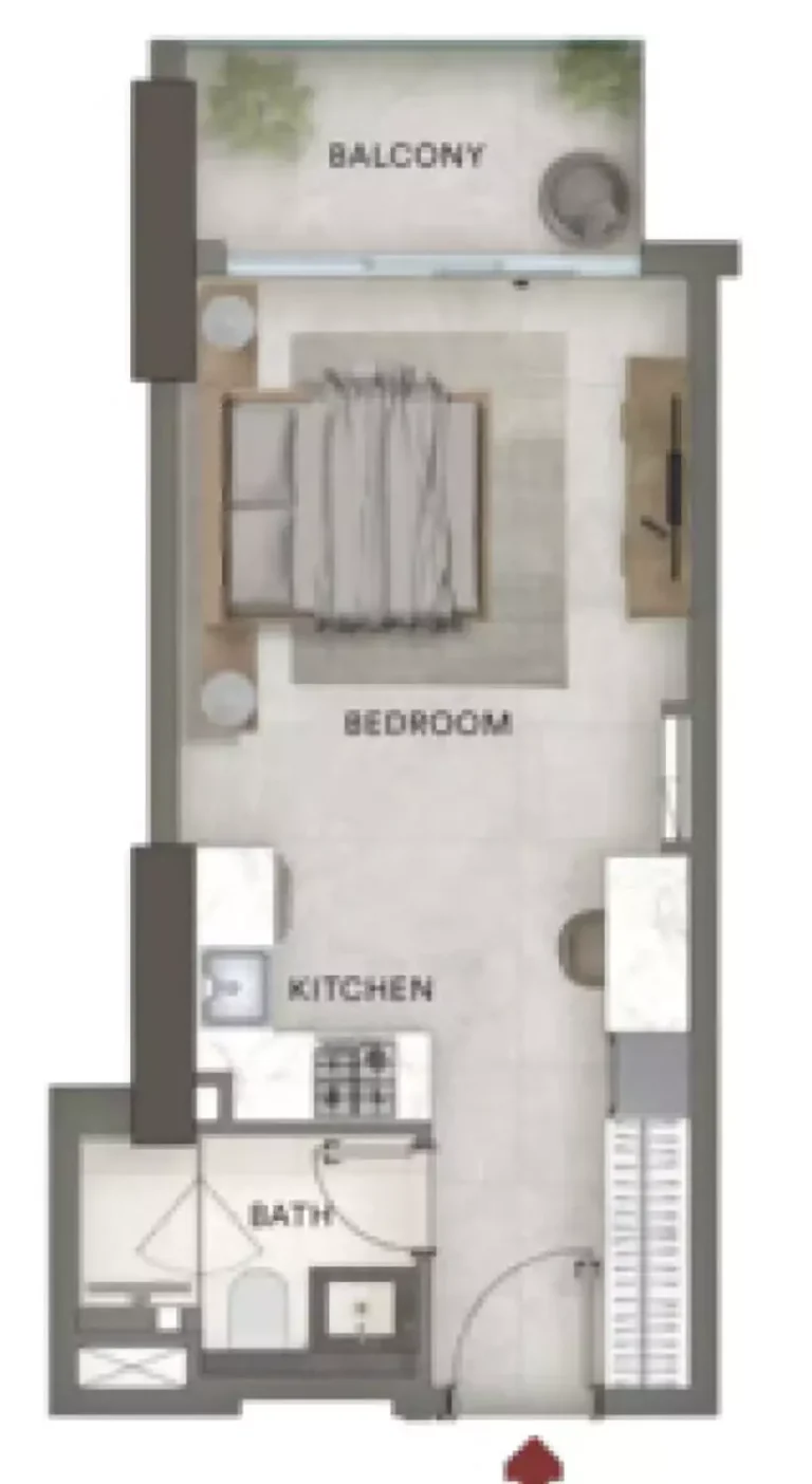 Urban Park Residences floor plan Студия · 418 sqft