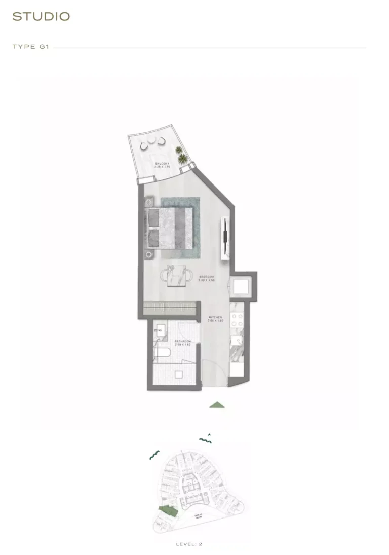Canal Crown floor plan Studio