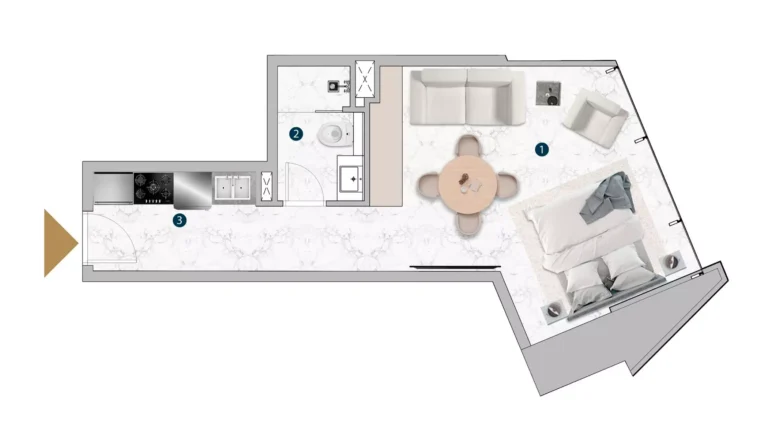 Franck Muller Vanguard by London Gate floor plan Студия · 470 sqft