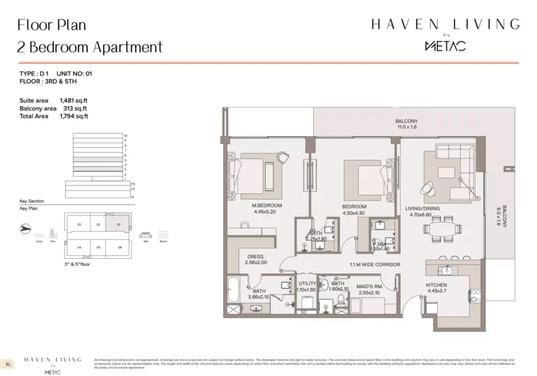 Haven Living floor plan 2 BR · 1794 sqft