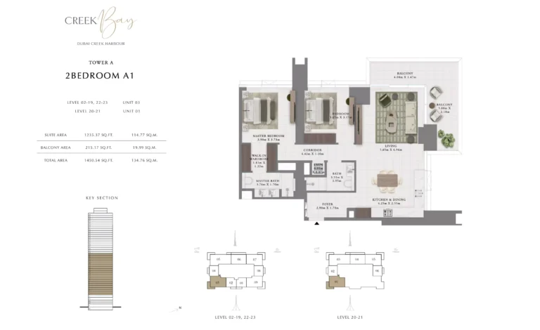 Creek Bay floor plan 2 BR · 1451 sqft
