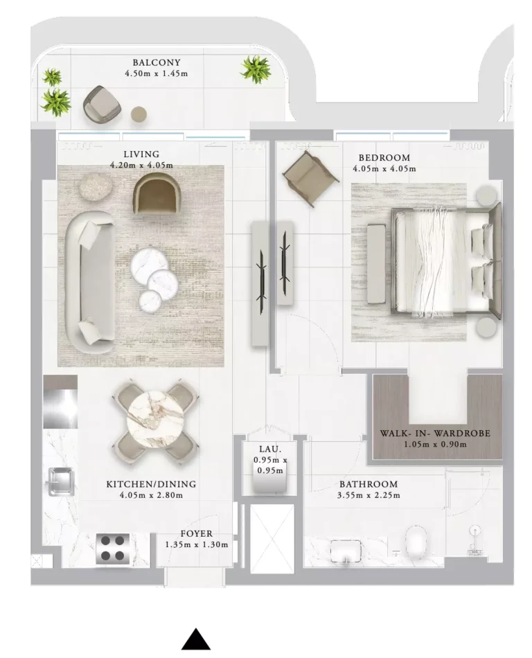 Ocean Star floor plan 1-спальн. · 790 sqft