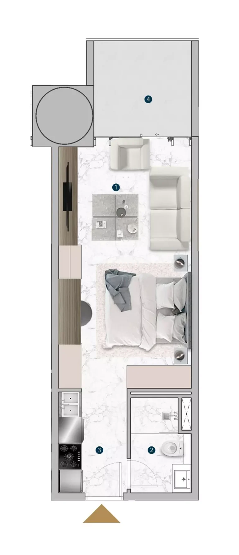 Franck Muller Vanguard by London Gate floor plan Студия · 2712 sqft