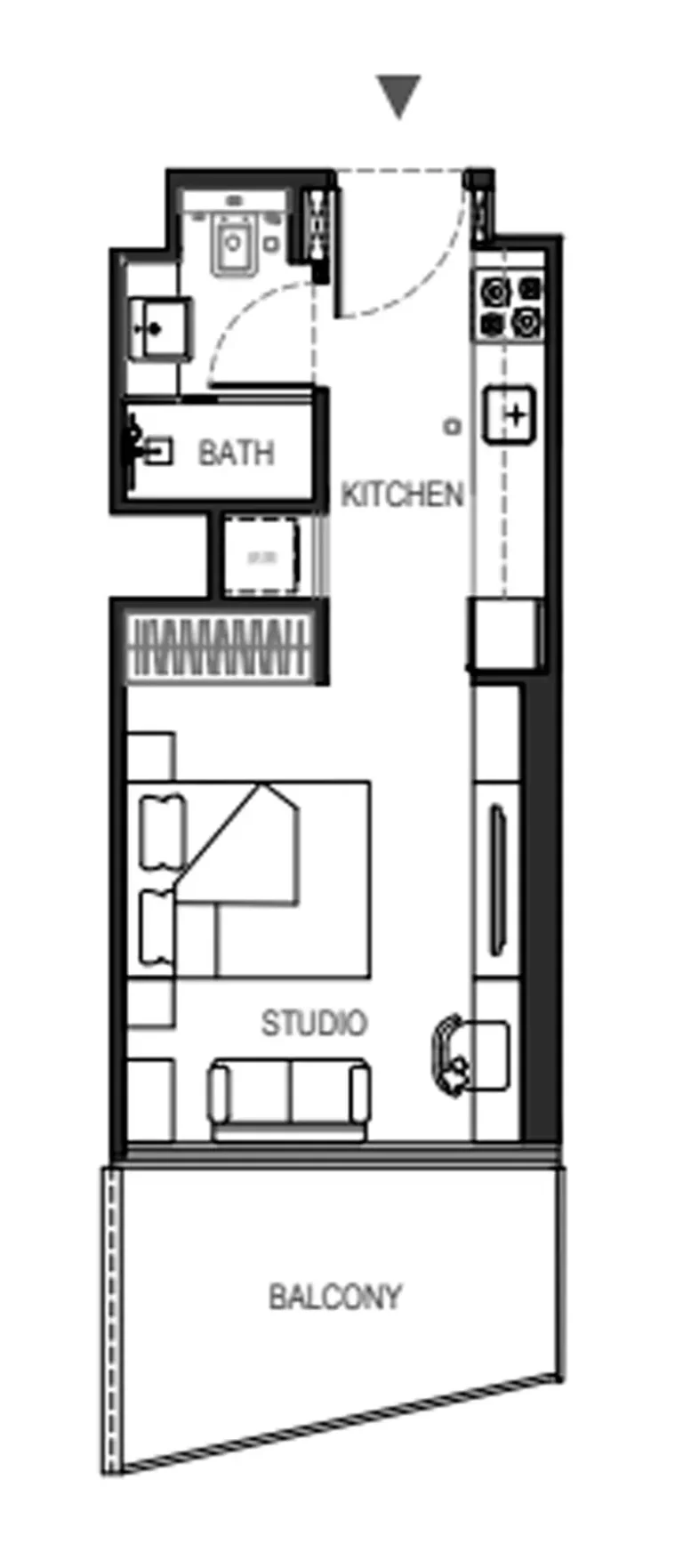 Binghatti Haven floor plan Студия · 397 sqft