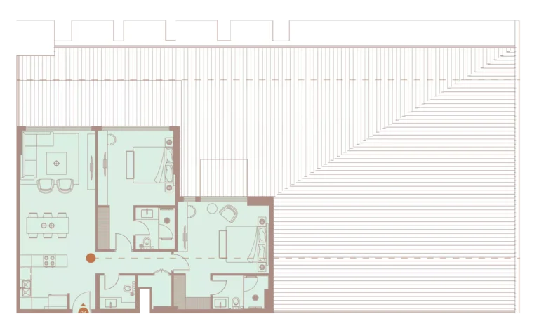 Tulip Oasis 11 floor plan 2-спальн. · 1174 sqft