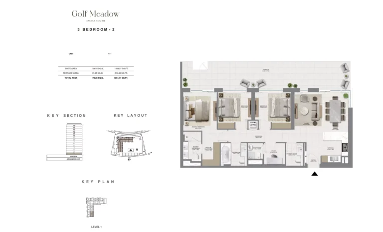 Golf Meadows floor plan 3 BR · 1854 sqft