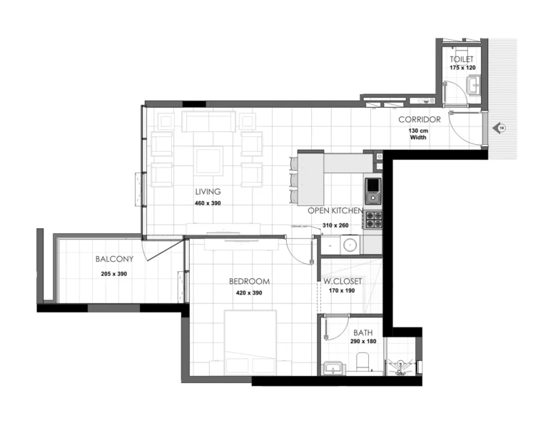 Palatium Residences floor plan 1 BR · 800 sqft