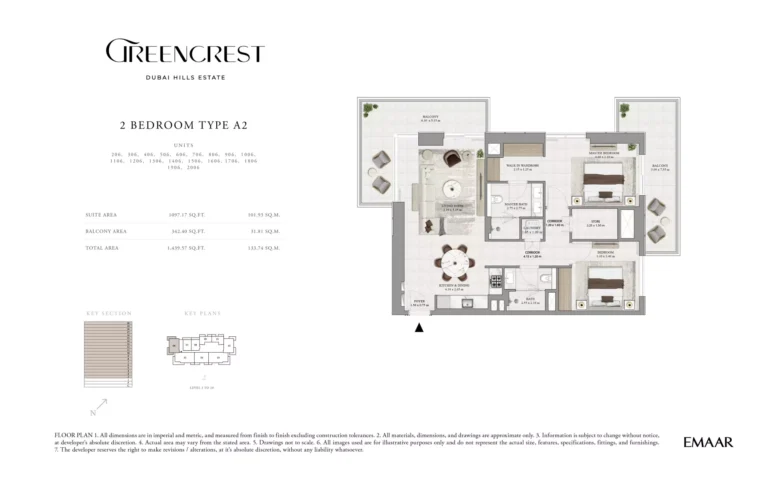 Greencrest floor plan 2 BR · 1440 sqft