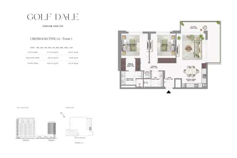 Golf Dale floor plan 2-спальн. · 1320 sqft