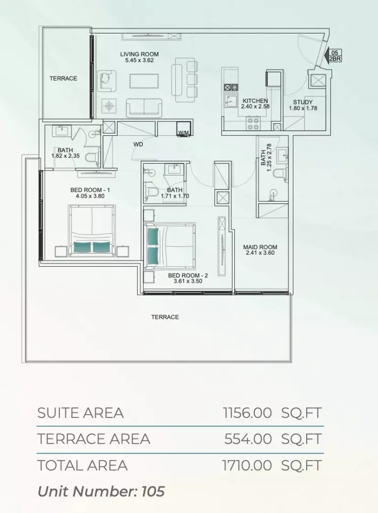 Floarea Breeze floor plan 2 BR · 1710 sqft