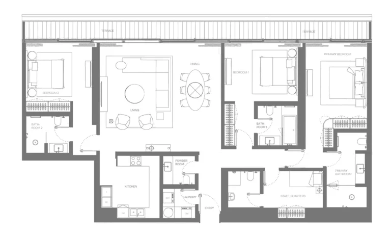 Eden House The Canal floor plan 3 BR · 2207 sqft