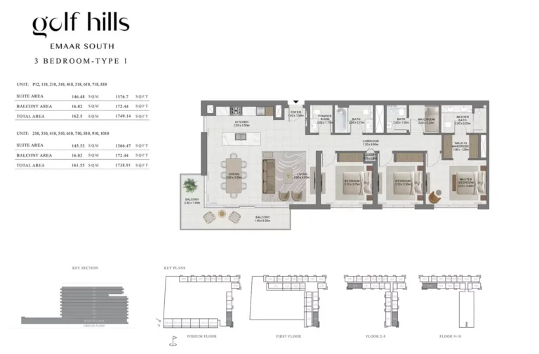 Golf Hills floor plan 3 BR · 1738 sqft