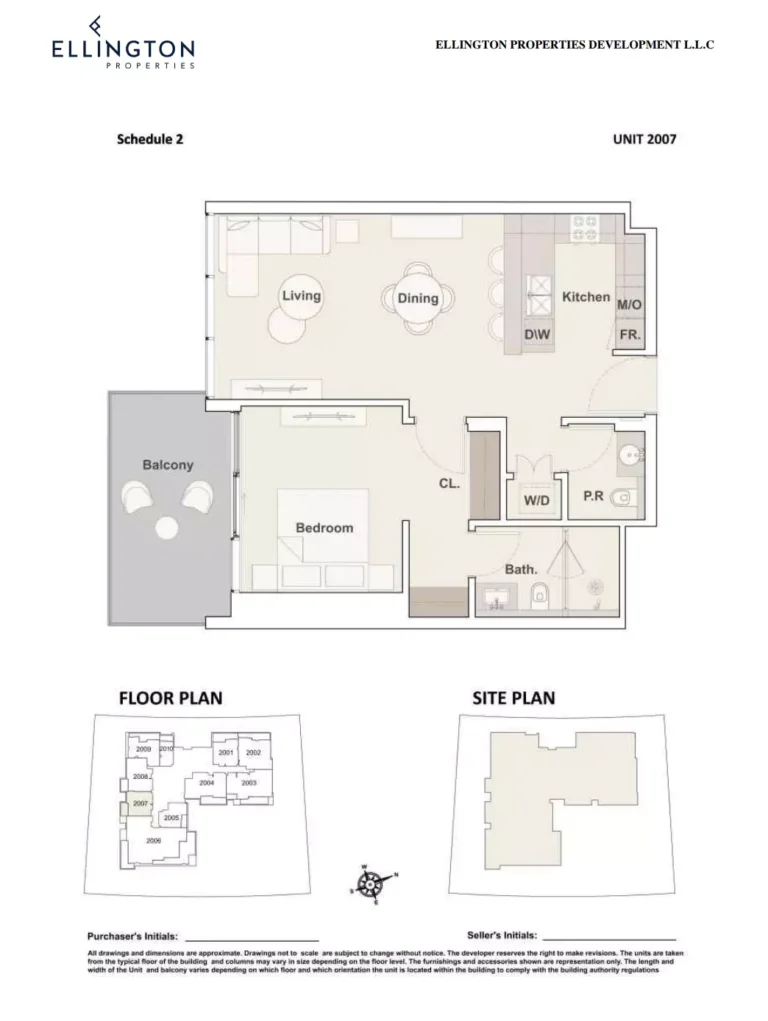 The Crestmark floor plan 1-спальн. · 857 sqft