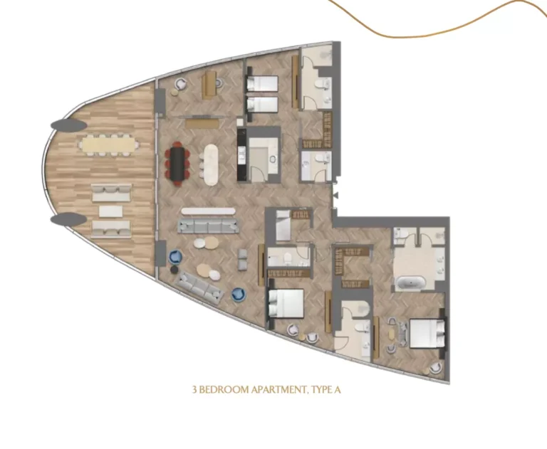 Jumeirah Living Business Bay floor plan 3 BR