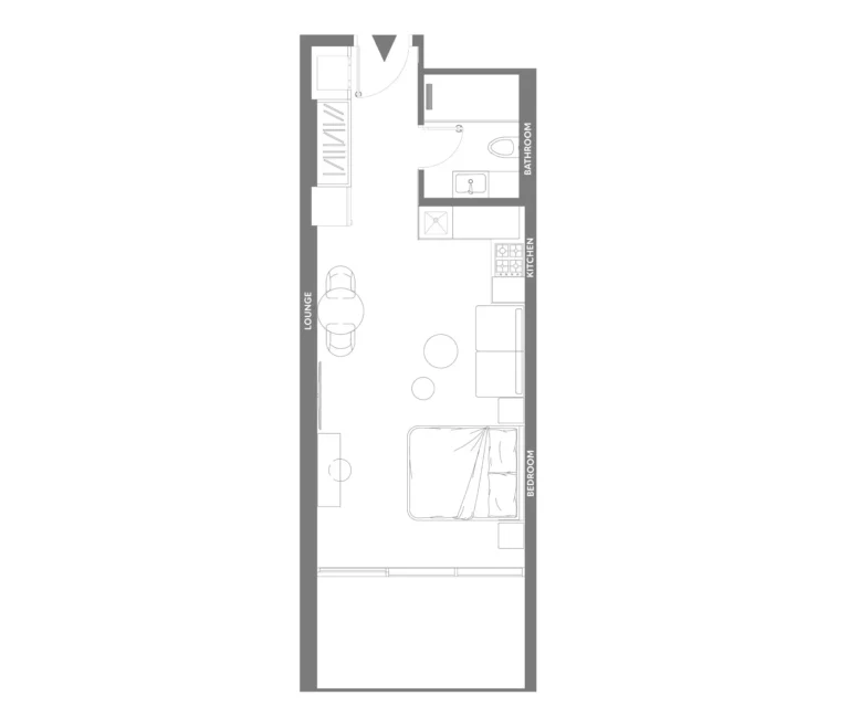 11 Hills Park floor plan Studio · 489 sqft