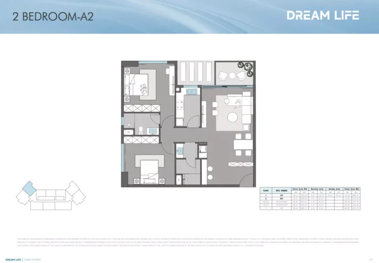 Dreamlife Residences floor plan 2 BR · 1141 sqft
