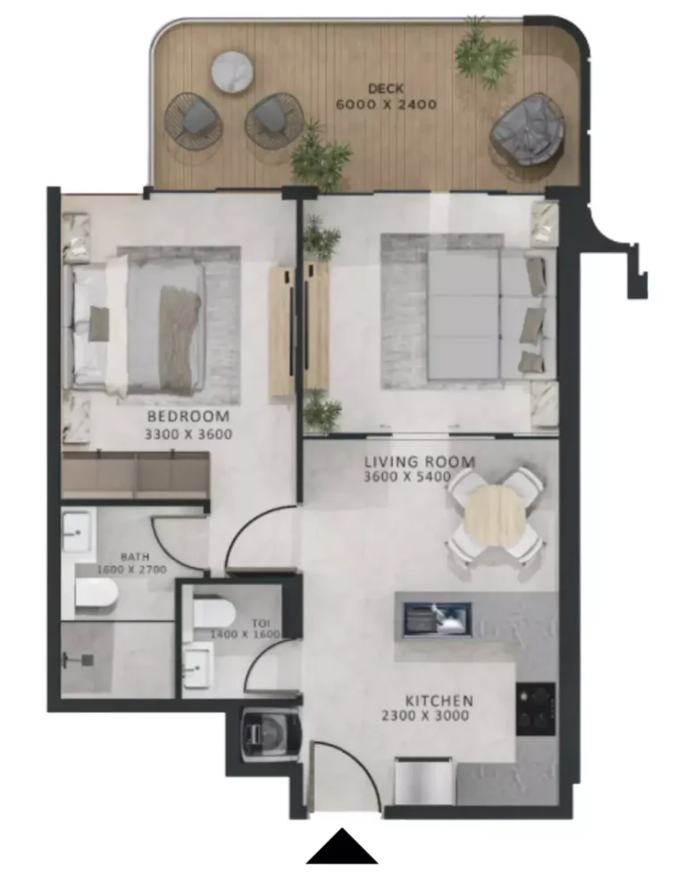 Altair 52 floor plan 1 BR · 793 sqft