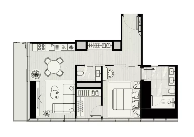 LIV Maritime floor plan 1 BR · 865 sqft