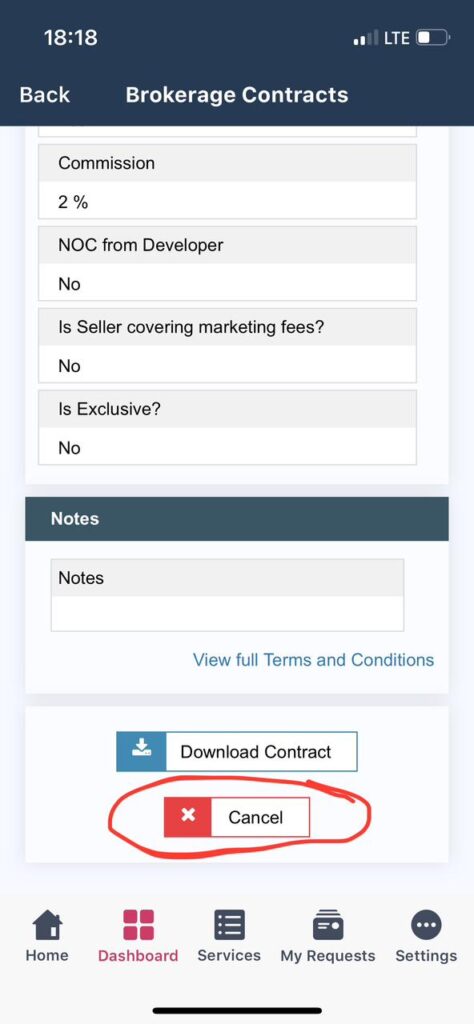 How to cancel Contract A in Dubai Continental Club Property LLC