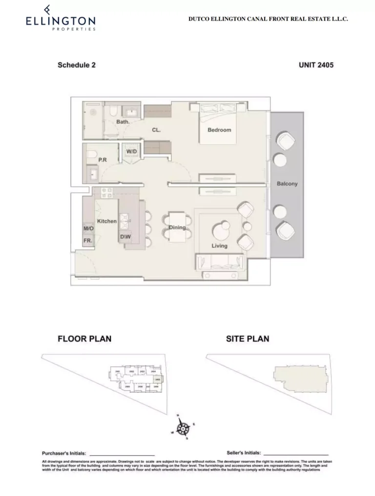One River Point floor plan 1 BR · 1060 sqft