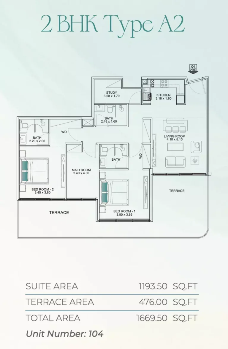 Floarea Breeze floor plan 2 BR · 1669 sqft
