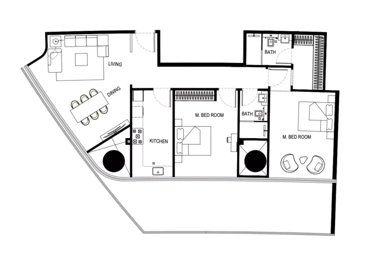 Binghatti Hills floor plan 2 BR · 1538 sqft