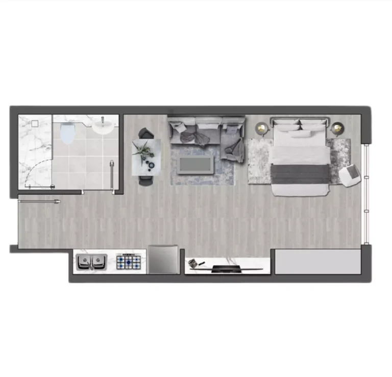 Brand Centro floor plan Студия · 383 sqft