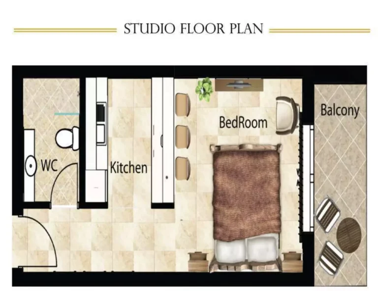 Dar Al Jawhara floor plan Studio