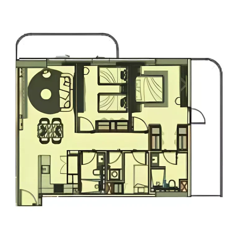Cove Grand by Imtiaz floor plan 2-спальн. · 1615 sqft
