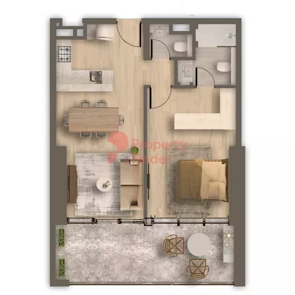 Ahad Residences floor plan 1-спальн. · 796 sqft