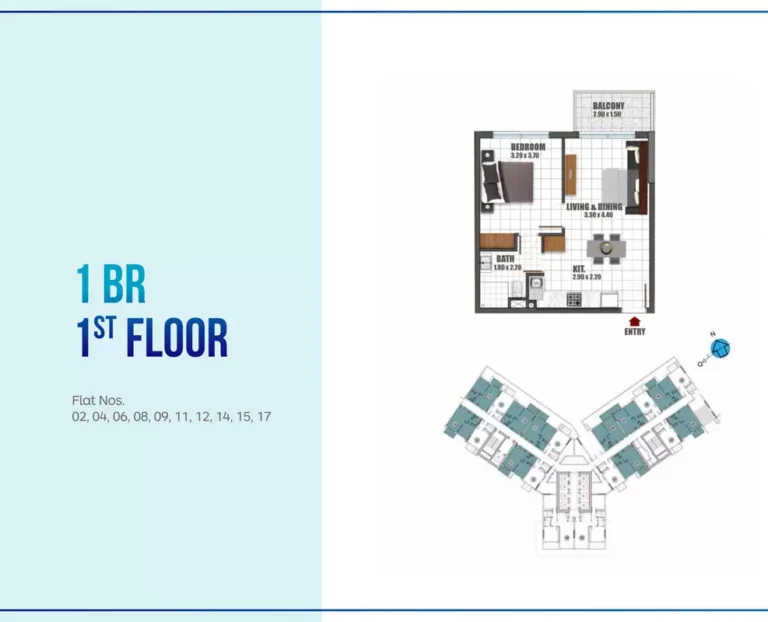 Skyz by Danube floor plan 1 BR · 562 sqft