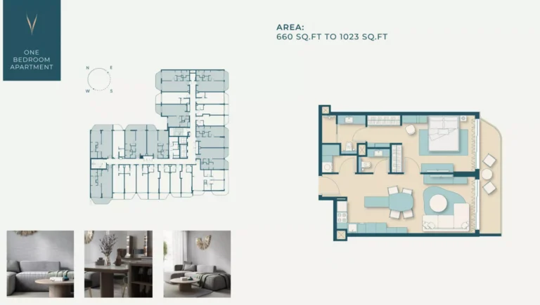 Vitality Residence floor plan 1-спальн. · 1023 sqft