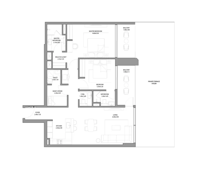 Haven Bay floor plan 2 BR · 1944 sqft