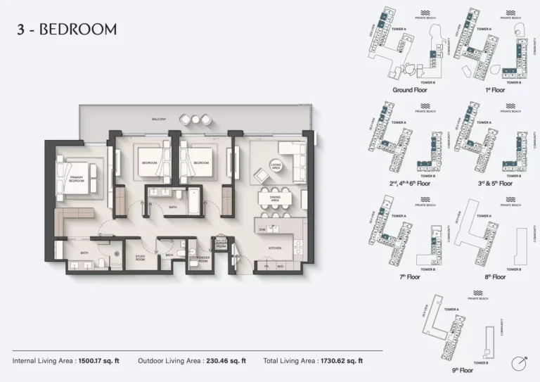 Ellington Sands 2 floor plan 3 BR · 1730 sqft