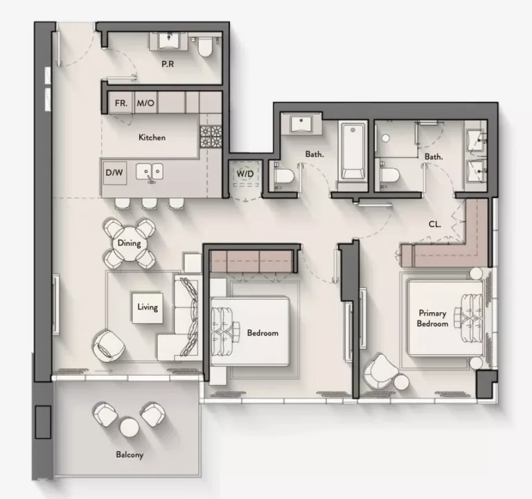 Hillmont Residences floor plan 2 BR · 1151 sqft