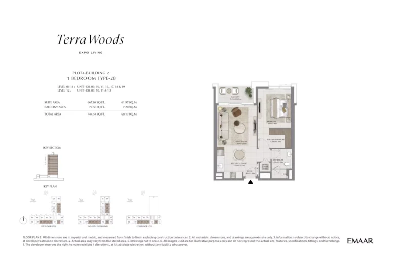 Terra Woods floor plan 1-спальн. · 745 sqft