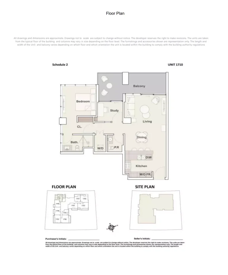 The Crestmark floor plan 1-спальн. · 1021 sqft